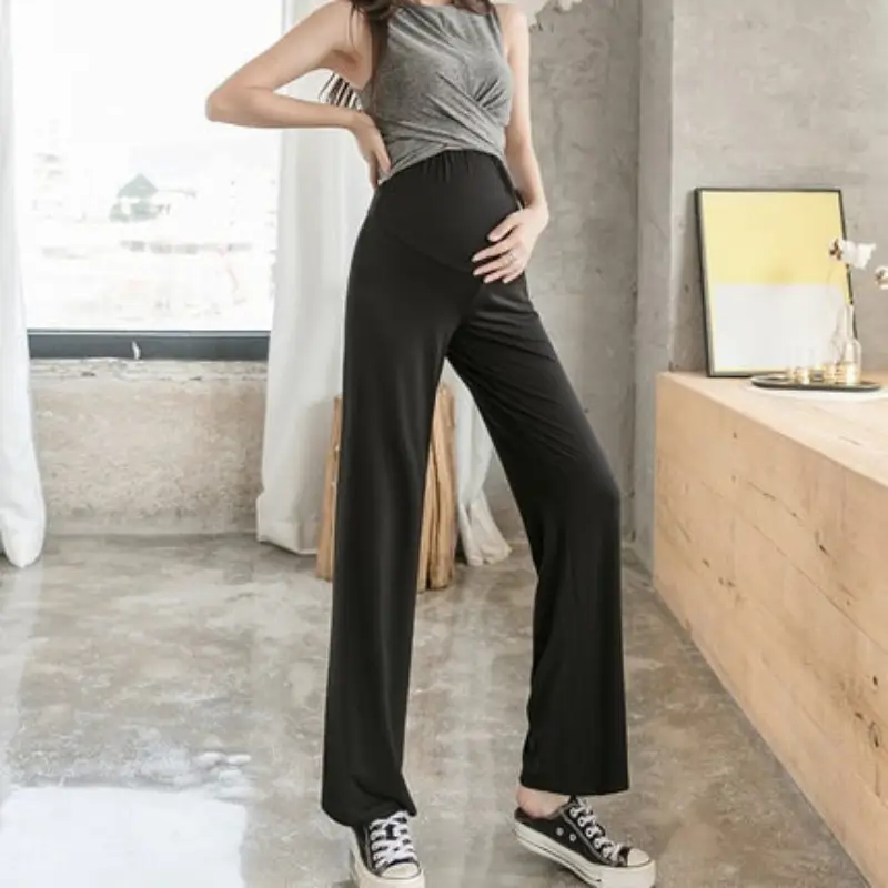 Pregnant Women's Black Loose Leggings Large Size - Image 10