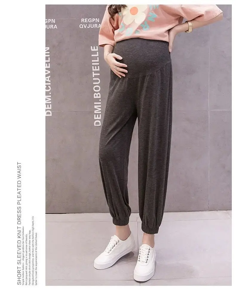 Pregnant Women's Black Loose Leggings Large Size - Image 2