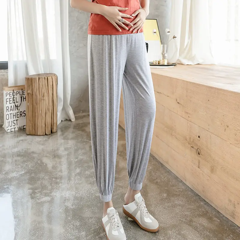 Pregnant Women's Black Loose Leggings Large Size - Image 3
