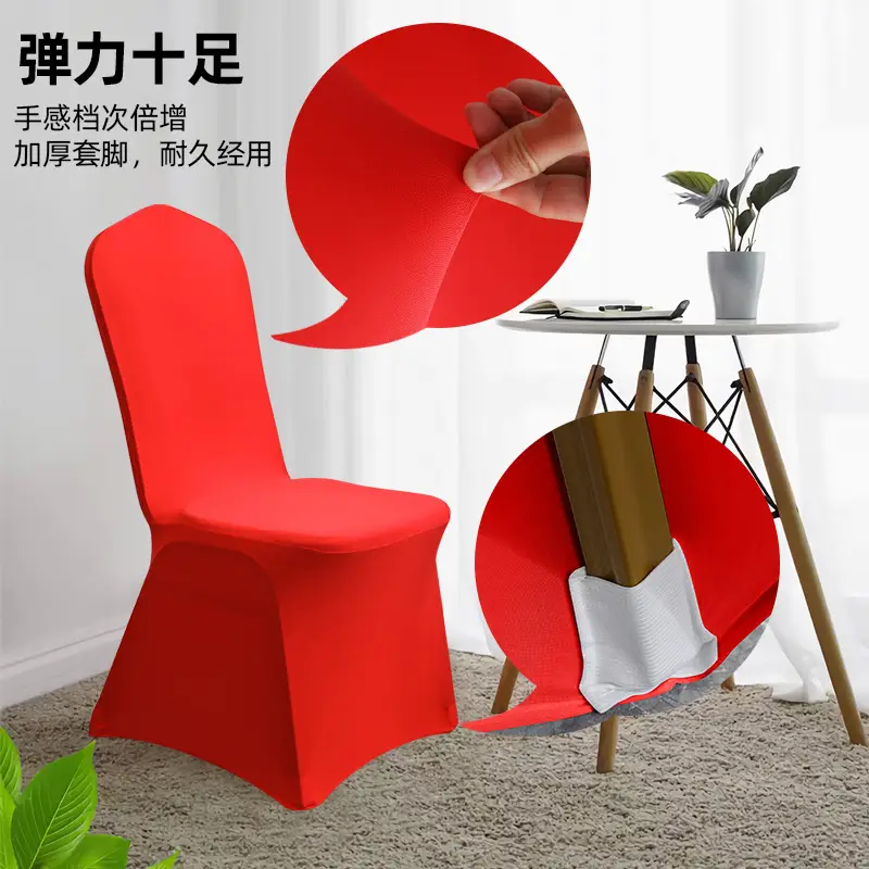 Spandex Chair Covers Red White All-Inclusive Wedding Party Decor - Image 36