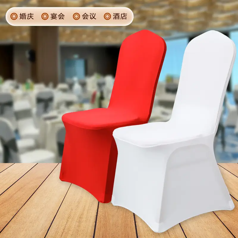 Spandex Chair Covers Red White All-Inclusive Wedding Party Decor - Image 37