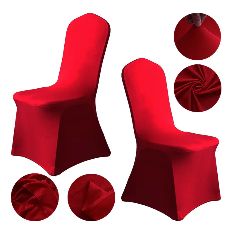 Spandex Chair Covers Red White All-Inclusive Wedding Party Decor - Image 9