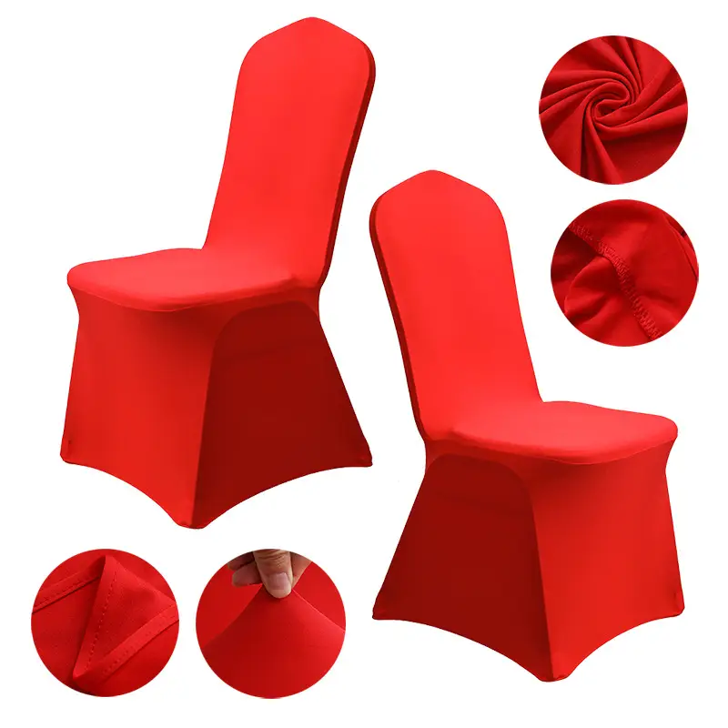 Spandex Chair Covers Red White All-Inclusive Wedding Party Decor - Image 11
