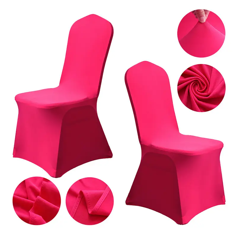 Spandex Chair Covers Red White All-Inclusive Wedding Party Decor - Image 19