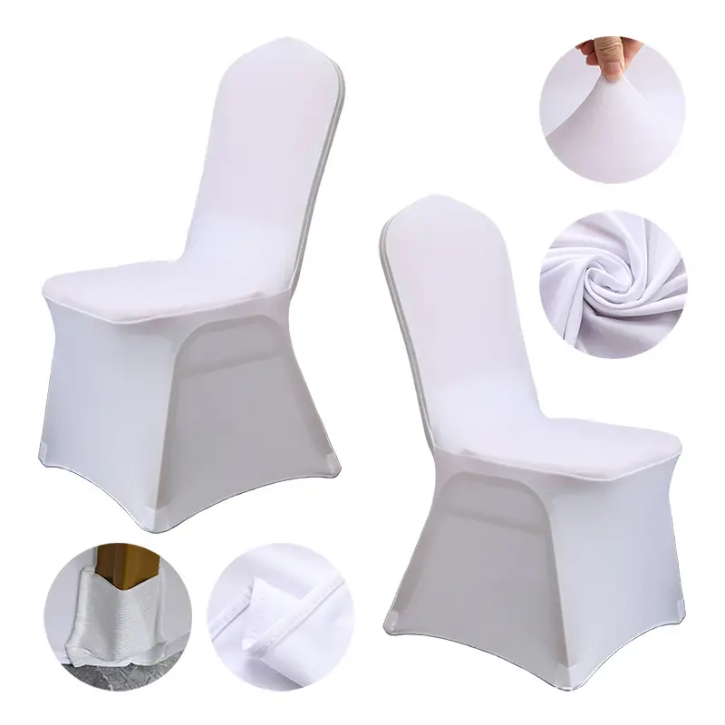 Spandex Chair Covers Red White All-Inclusive Wedding Party Decor - Image 3