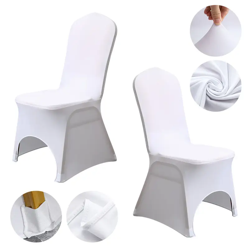 Spandex Chair Covers Red White All-Inclusive Wedding Party Decor - Image 4