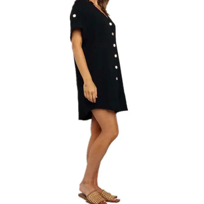 Women's White Button V Neck Cardigan Mid Length - Image 6