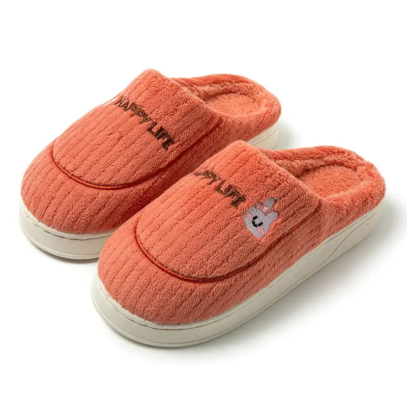 Cotton Slippers for Women Thick-Soled Autumn and Winter Home Furnishing Couple Indoor Warm Cute Non-Slip Men's Cotton Slippers Wholesale