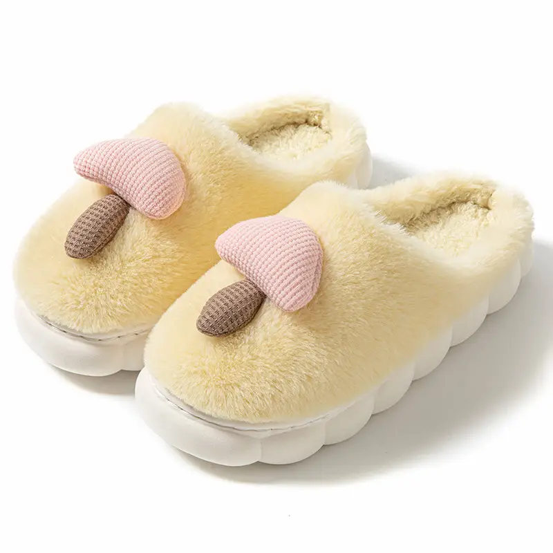 Cotton Slippers for Women Thick-Soled Autumn and Winter Home Furnishing Couple Indoor Warm Cute Non-Slip Men's Cotton Slippers Wholesale