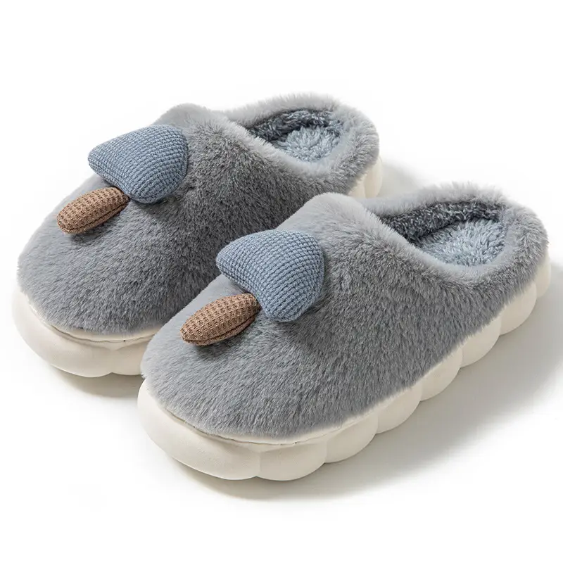 Cotton Slippers for Women Thick-Soled Autumn and Winter Home Furnishing Couple Indoor Warm Cute Non-Slip Men's Cotton Slippers Wholesale