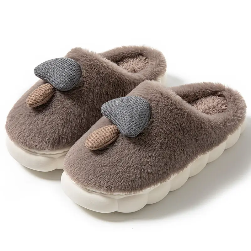 Cotton Slippers for Women Thick-Soled Autumn and Winter Home Furnishing Couple Indoor Warm Cute Non-Slip Men's Cotton Slippers Wholesale