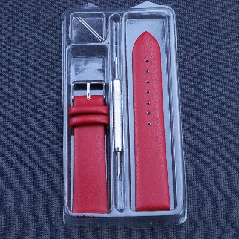 Purple Leather Watch Strap Set with Pen