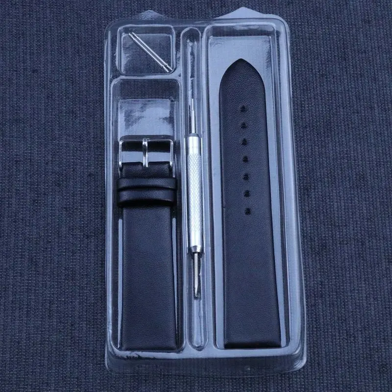 Purple Leather Watch Strap Set with Pen