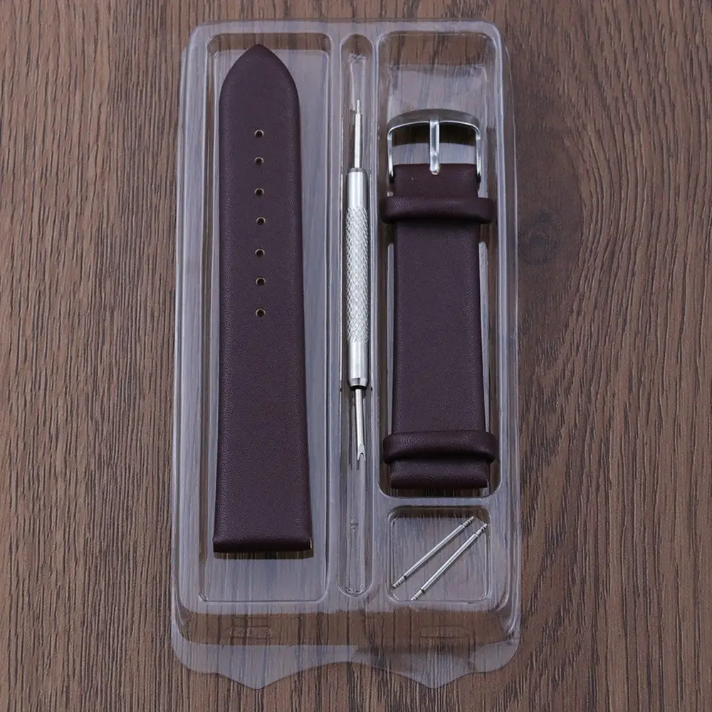 Purple Leather Watch Strap Set with Pen