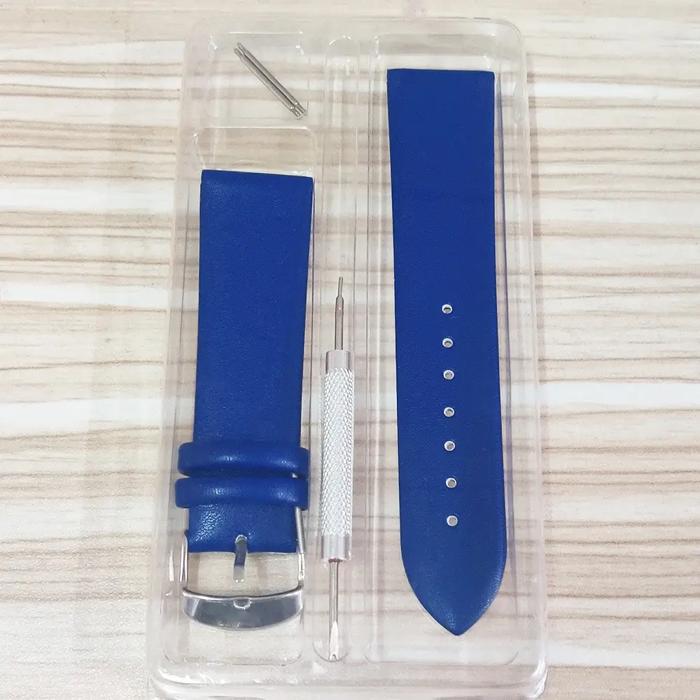 Purple Leather Watch Strap Set with Pen