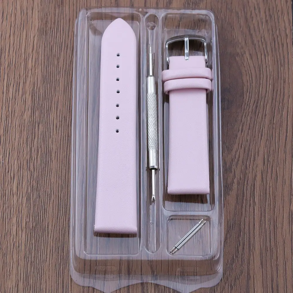 Purple Leather Watch Strap Set with Pen
