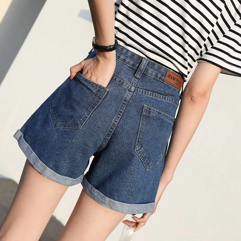 Women Wide Leg Denim Shorts High Waist 2020 Summer - Image 3