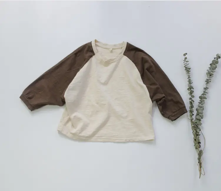 2026 Spring Boys Long Sleeve T-Shirt Cream Brown — feature 9