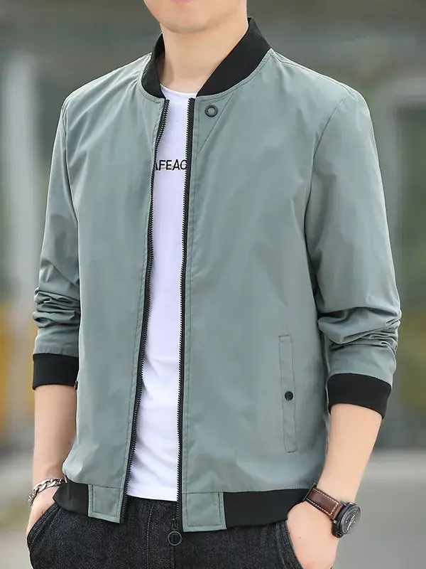 Men's Korean Style Vertical Collar Jacket Coat - Image 5