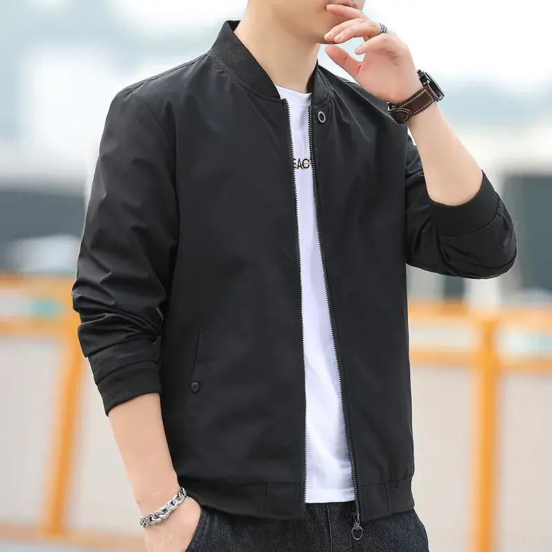 Men's Korean Style Vertical Collar Jacket Coat - Image 2