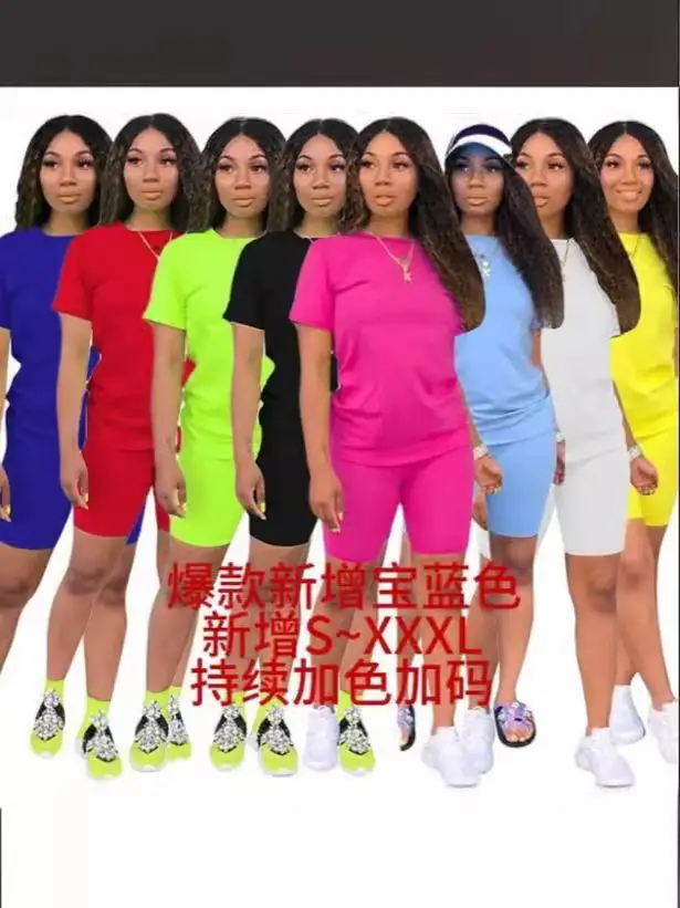 Women Cross-Border Pure Color Sports Suit Casual Two-Piece Export Suit