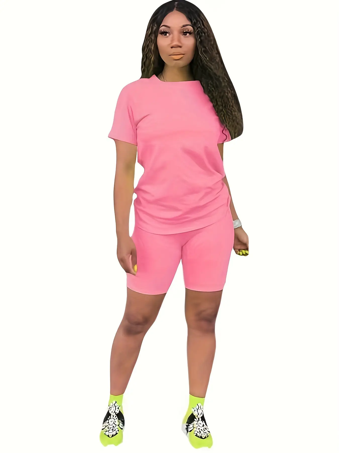 Women Cross-Border Pure Color Sports Suit Casual Two-Piece Export Suit