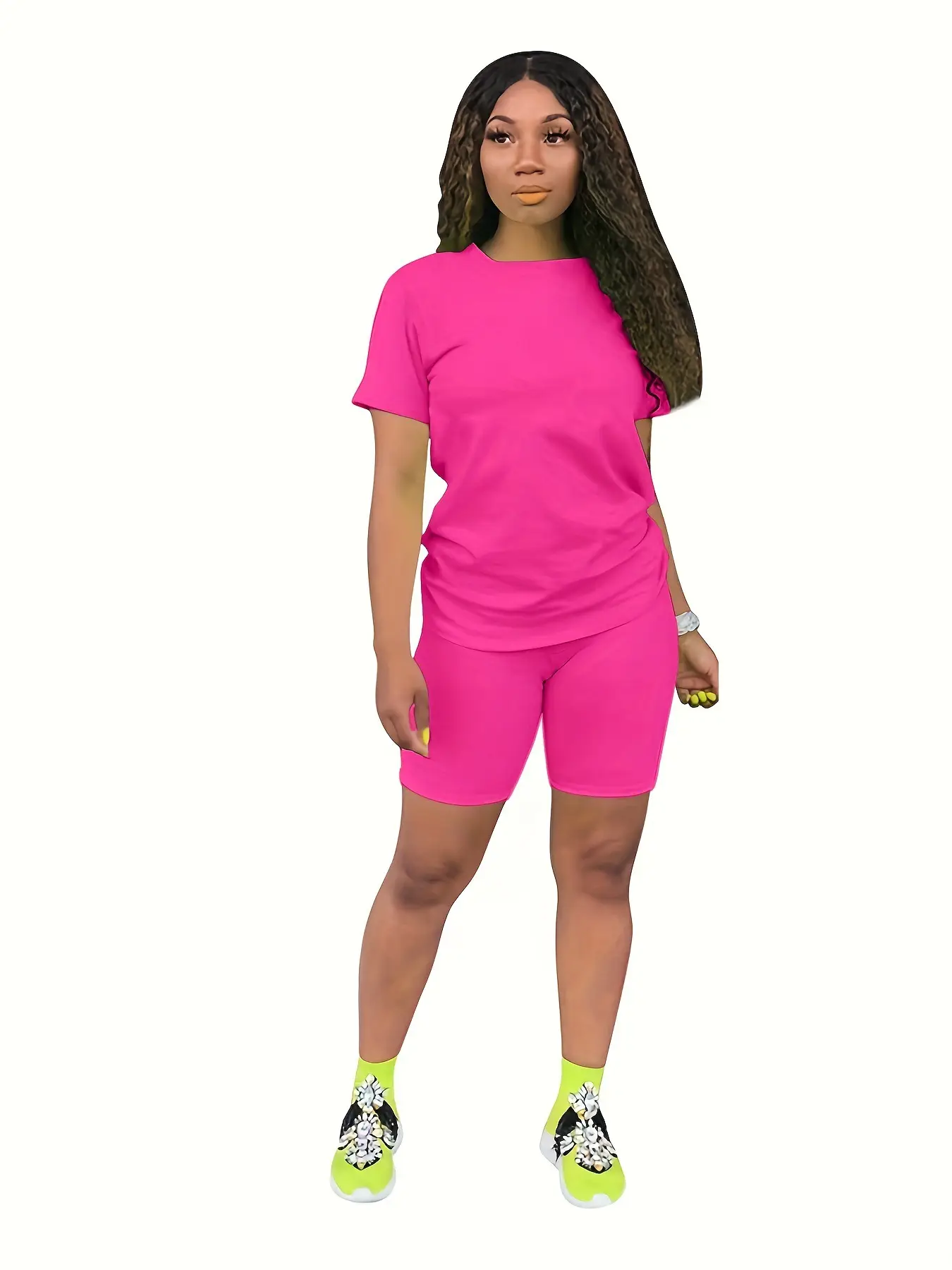 Women Cross-Border Pure Color Sports Suit Casual Two-Piece Export Suit