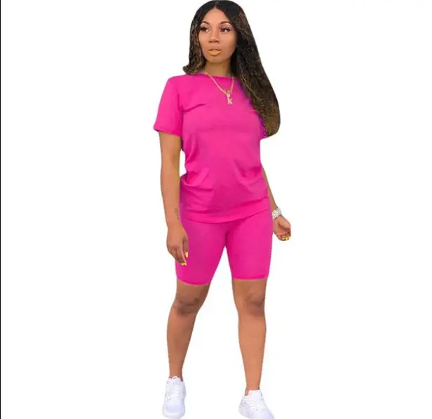 Women Cross-Border Pure Color Sports Suit Casual Two-Piece Export Suit