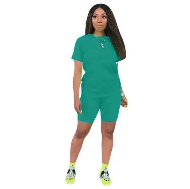Women Cross-Border Pure Color Sports Suit Casual Two-Piece Export Suit