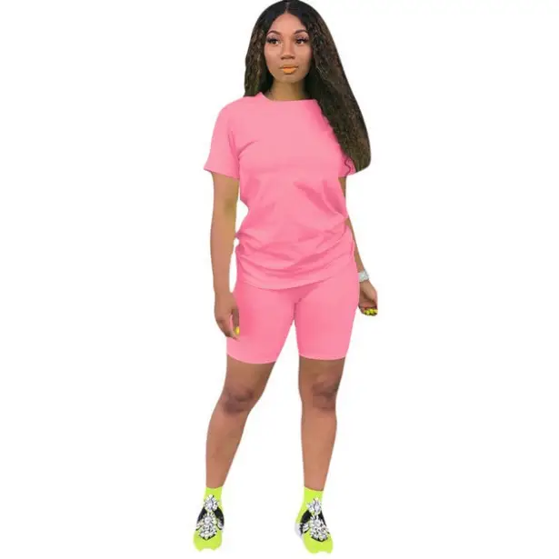 Women Cross-Border Pure Color Sports Suit Casual Two-Piece Export Suit