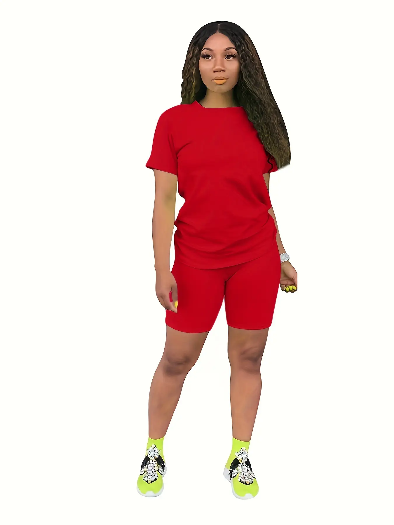 Women Cross-Border Pure Color Sports Suit Casual Two-Piece Export Suit