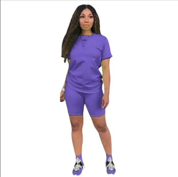 Women Cross-Border Pure Color Sports Suit Casual Two-Piece Export Suit