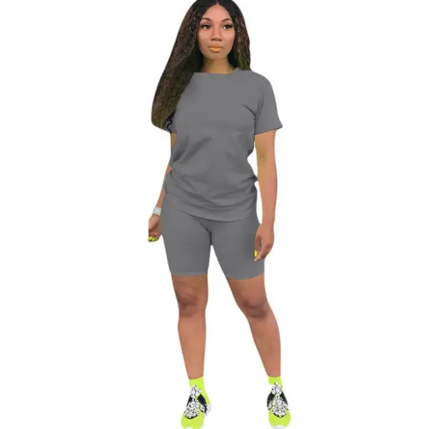 Women Cross-Border Pure Color Sports Suit Casual Two-Piece Export Suit