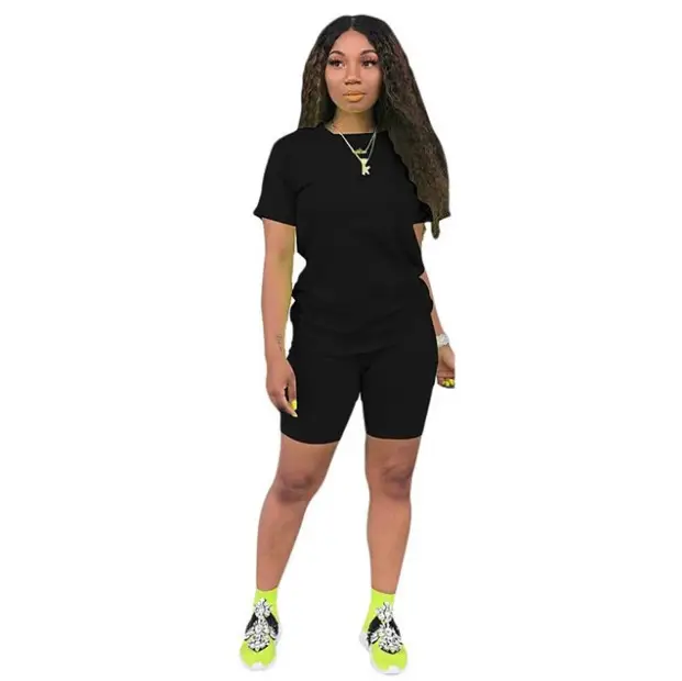 Women Cross-Border Pure Color Sports Suit Casual Two-Piece Export Suit