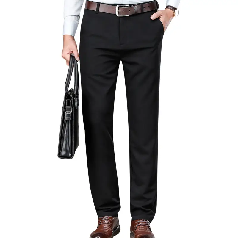 Men's Thin Straight Stretch Pants Navy Blue Summer - Image 10
