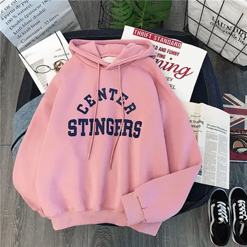 Women Center Stingers Fleece Hoodie Cream All Season - Image 3