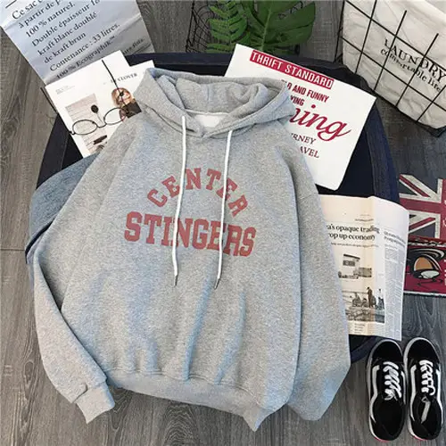 Women Center Stingers Fleece Hoodie Cream All Season - Image 5