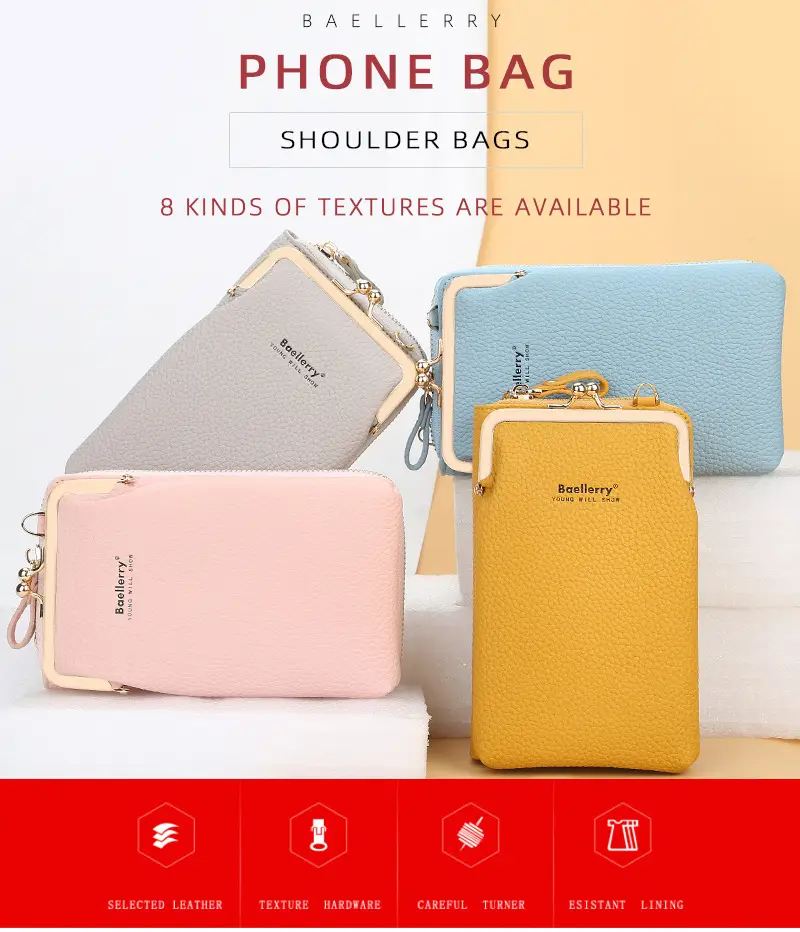 Women's Vertical Baellerry Pebbled Phone Bag Crossbody — feature 2