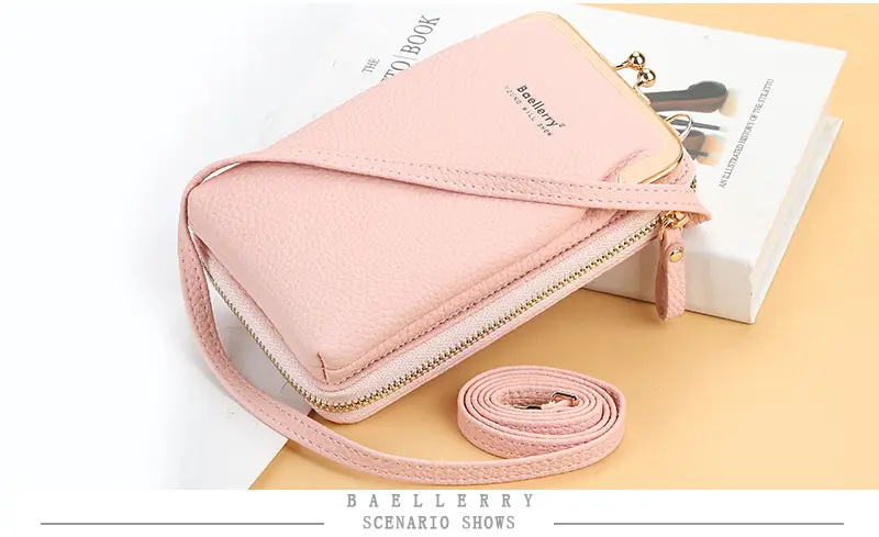 Women's Vertical Baellerry Pebbled Phone Bag Crossbody — feature 20