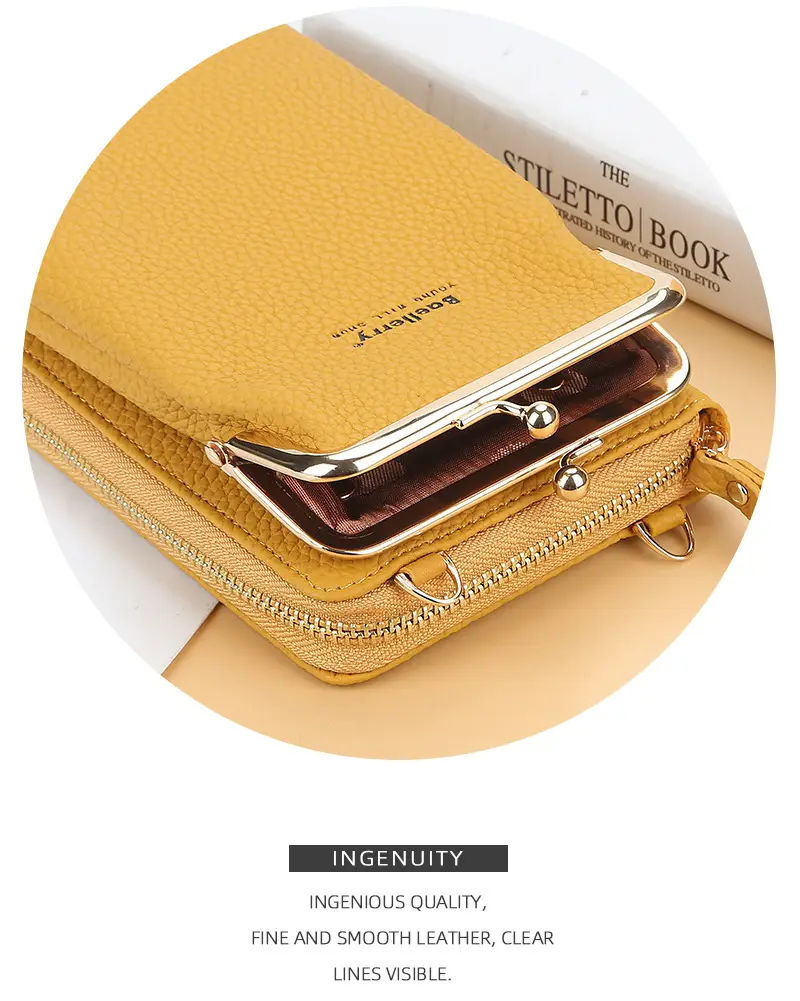 Women's Vertical Baellerry Pebbled Phone Bag Crossbody — feature 4