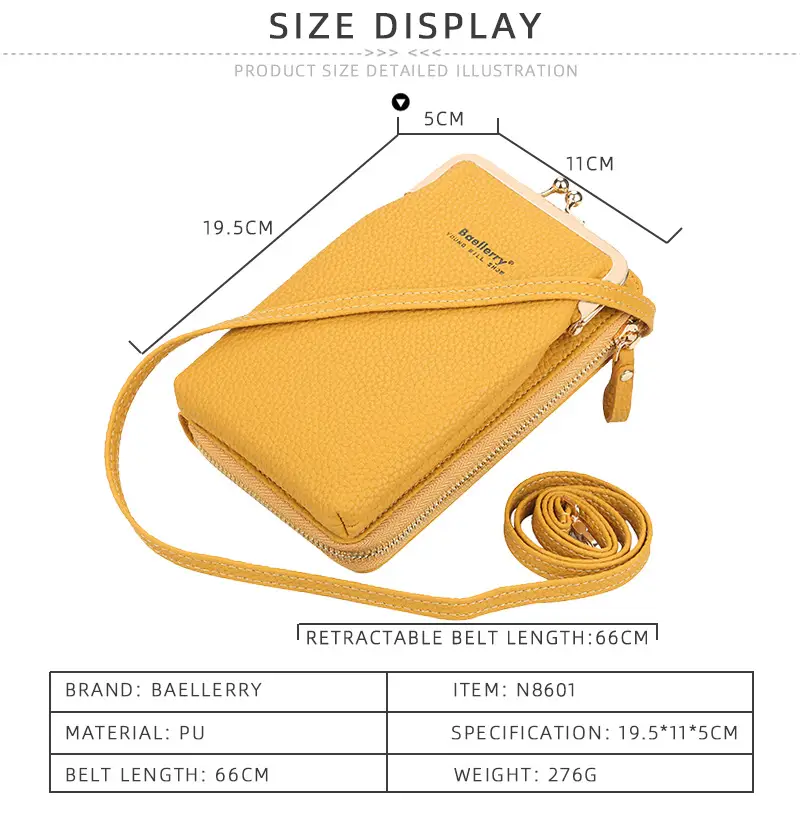 Women's Vertical Baellerry Pebbled Phone Bag Crossbody — feature 7