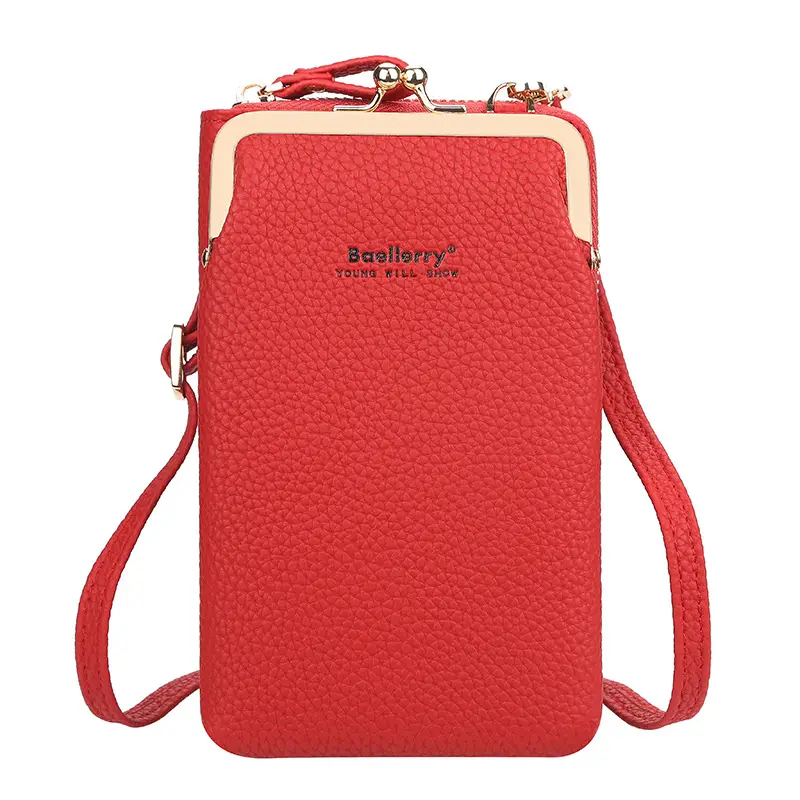 Women's Vertical Baellerry Pebbled Phone Bag Crossbody - Image 9