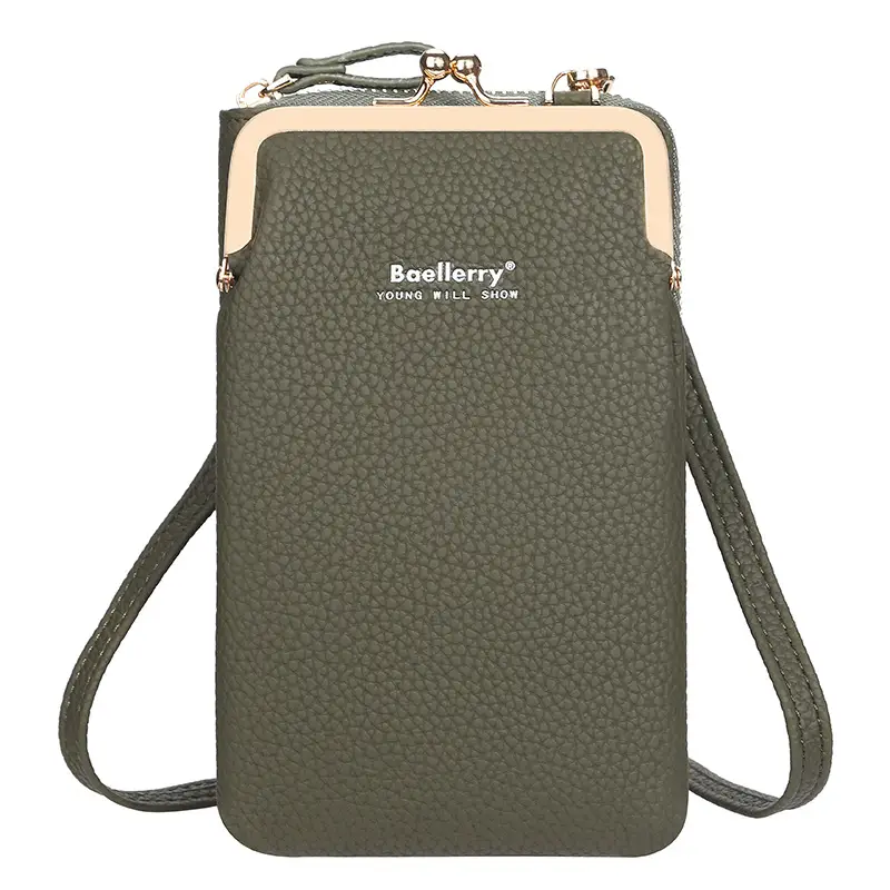 Women's Vertical Baellerry Pebbled Phone Bag Crossbody - Image 3