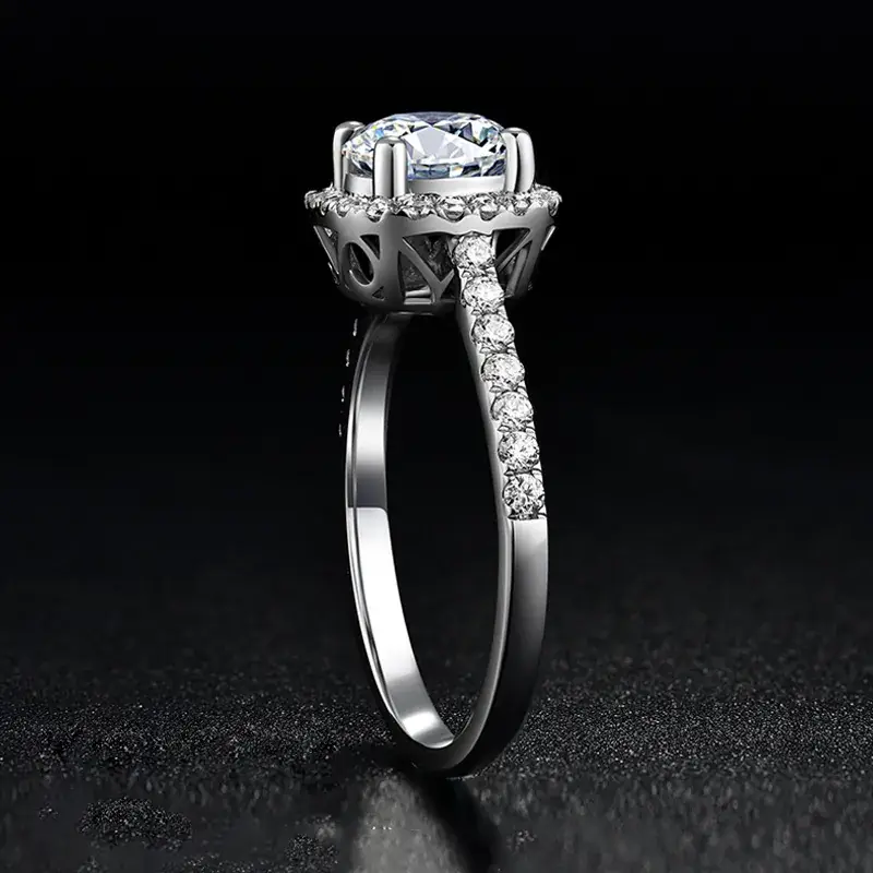 925 Sterling Silver Moissanite Square Diamond Ring for Women - Image 4