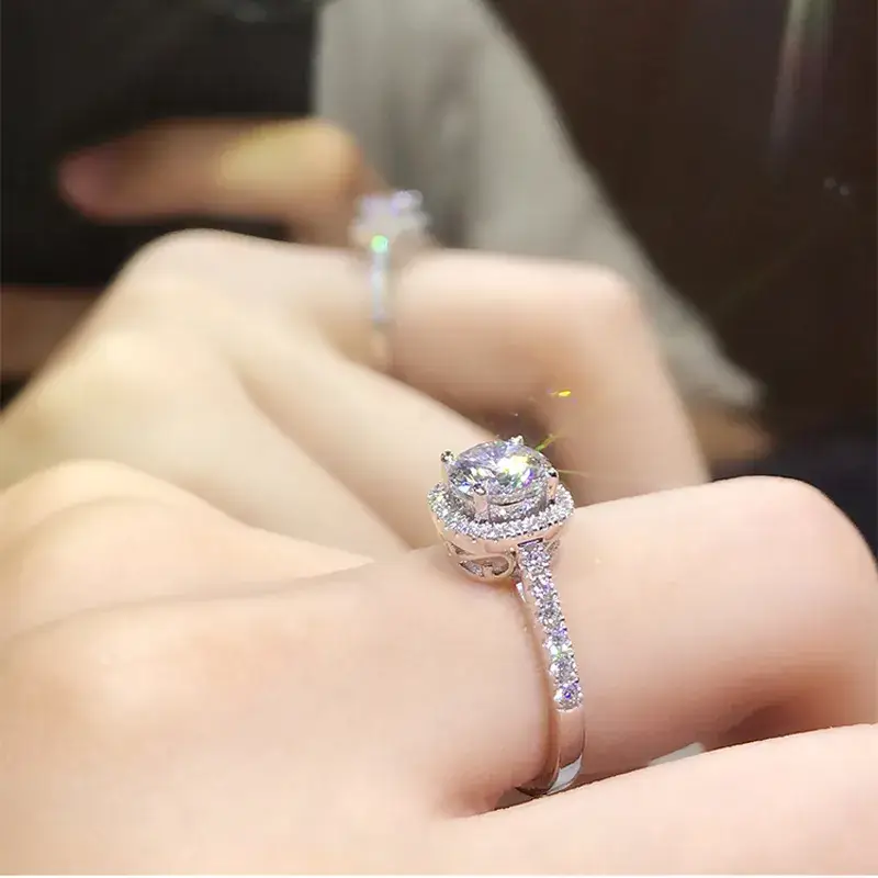 925 Sterling Silver Moissanite Square Diamond Ring for Women - Image 5