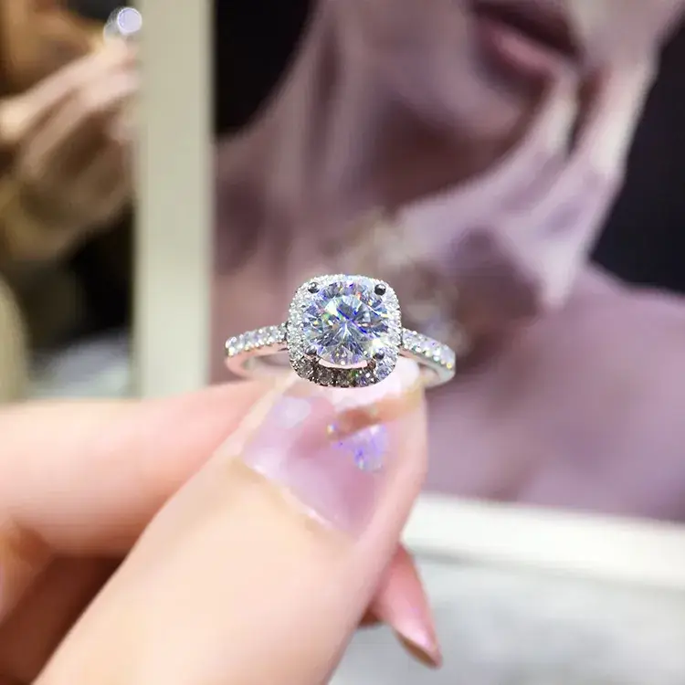 925 Sterling Silver Moissanite Square Diamond Ring for Women - Image 6