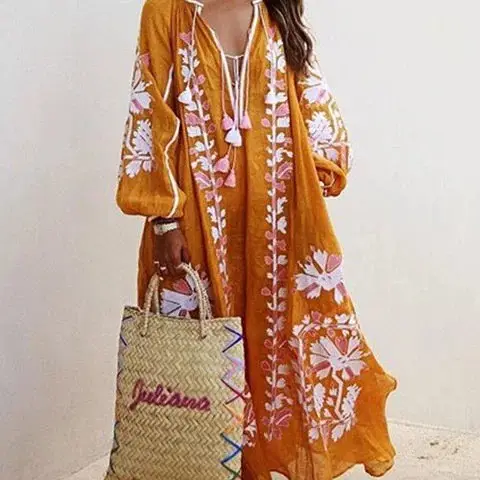 Women V-Neck Printed Long Sleeve Kurta Set Olive Green