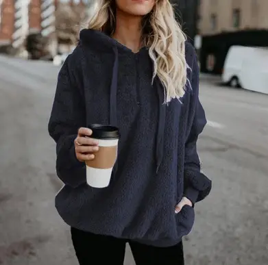 Pink Long Sleeve Hooded Women's Sweater Jacket - Image 12