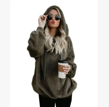 Pink Long Sleeve Hooded Women's Sweater Jacket - Image 2