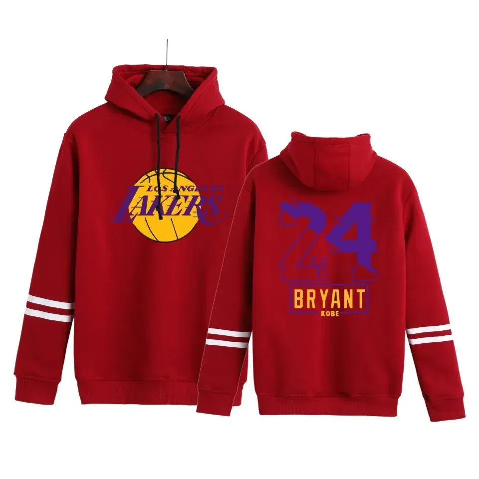 Men Red Bryant Logo Hoodie Sweatshirt Set - Image 8